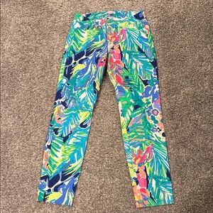 Lilly Pulitzer Vibrant Tropical Print Cropped Pants